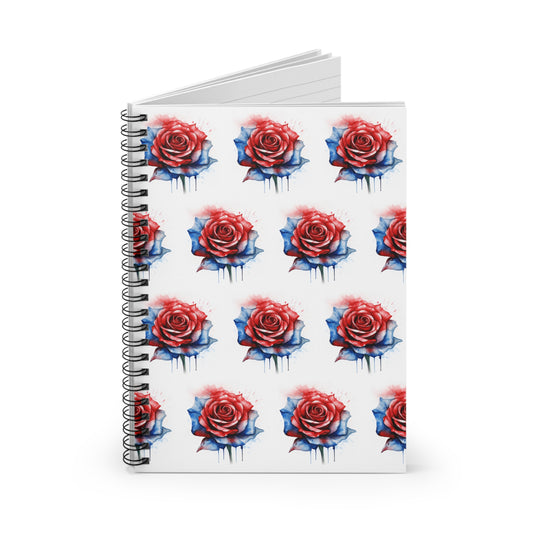 Blues Rose Spiral Notebook - Ruled Line